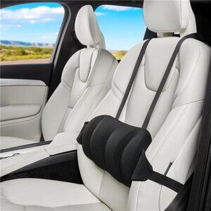 Lumbar support pillow car seat cushion memory foam back support adjustable strap